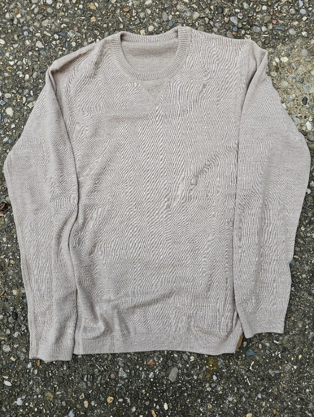 Paka Men's Lightweight Crewneck Sweater in Beige Size M